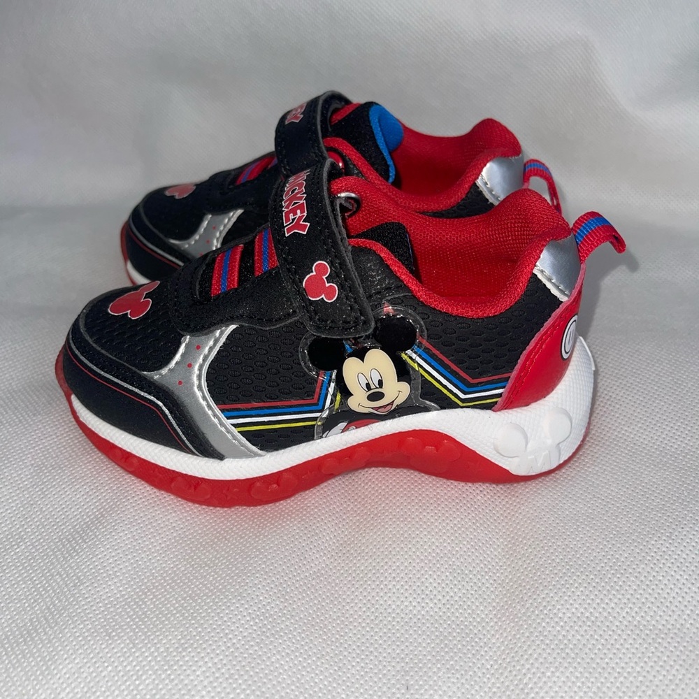 Disney Mickey Mouse light up Sneakers blue and red with Velcro 6c